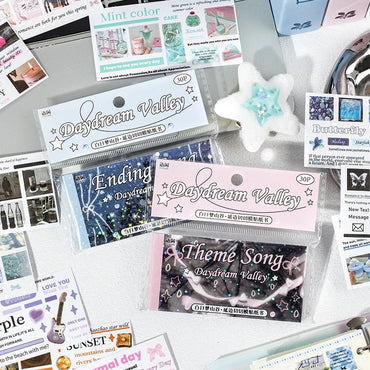 30piece/book Korean Ins Daydream Valley Series Cut Film Sticker Journal Phone Case DIY Scrapbooking Kawaii Decoration Stickers (ONLINE ORDER ONLY)