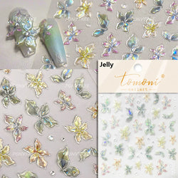 Embossed Flower Pink Butterfly Lucky Peach Blossom Chic Spring Petal 5D Soft Relief Adhesive Nail Art Stickers Manicure Decals (Online Order Only)