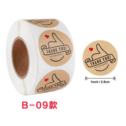 50-500pcs Round Natural Kraft Handmade Thank You Stickers Scrapbooking For Gift Baking Package Adhesive Sticker Seal Labels (ONLINE ORDER ONLY)