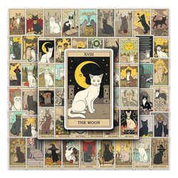Cat Tarot Card Stickers Waterproof Notebook Luggage Suitcase Graffiti DIY Toy (Online Order Only)