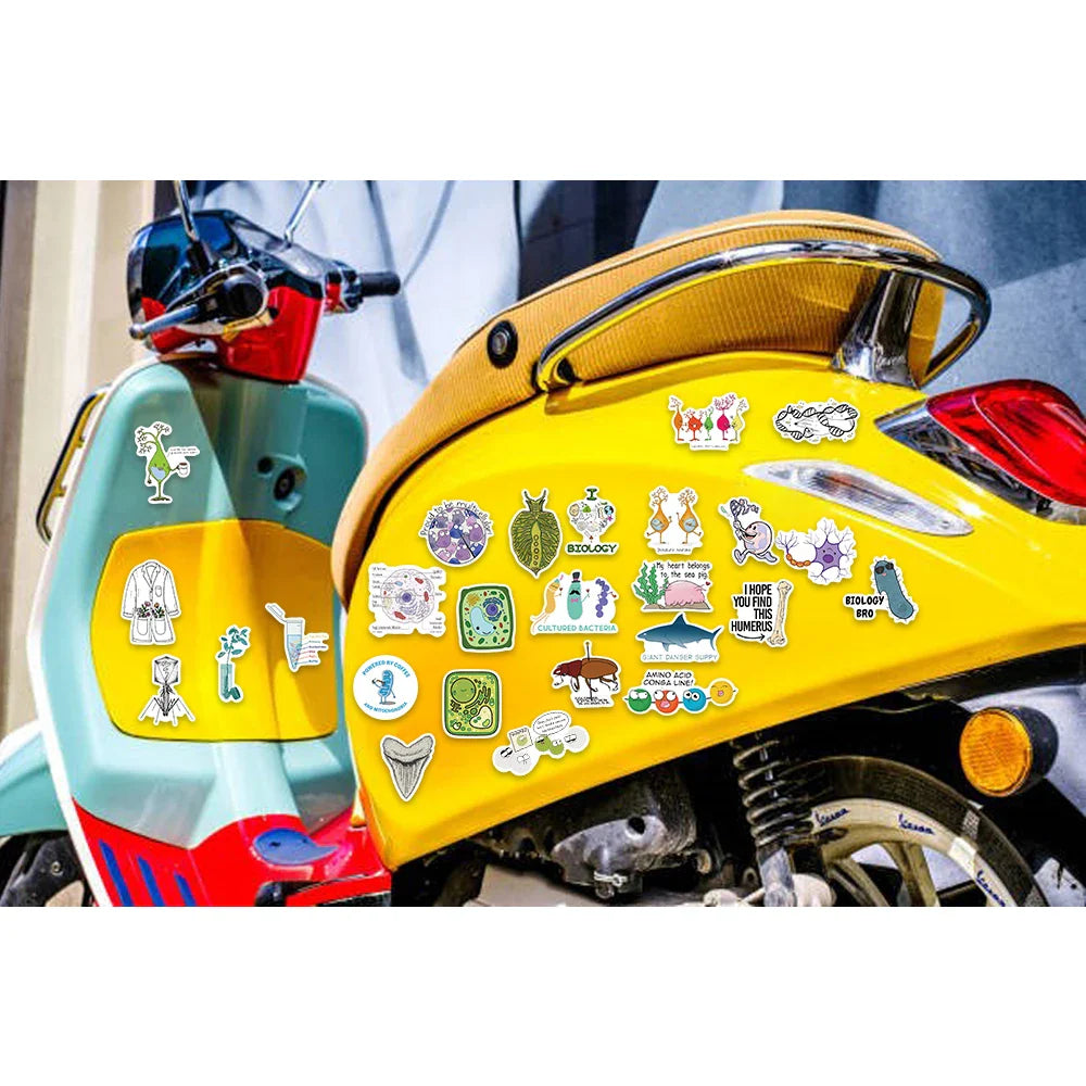 50pcs Biology Laboratory Research Stickers For Furniture Wall Desk Chair Toys Computer Motorcycle Science Chemistry Sticker (ONLINE ORDER ONLY)