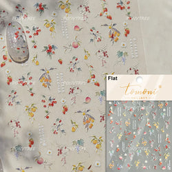 Antique Flowers Bird Swallow Fruit Narcissus Orchid Oranges Peaches Grape Cherry Strawberries Nail Art Stickers Manicure Decals (ONLINE ORDER ONLY)