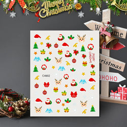 Christmas Greenery Nail Stickers Xmas Holly Animal Penguin Candy Winter Sliders Decor 2024 Holiday Decals Manicure Tips Foils *& (ONLINE ORDER ONLY)
