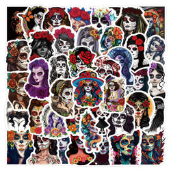 Day of the Dead Face Painting Stickers for Phone Laptop Luggage Skateboard Kids (ONLINE ORDER ONLY)