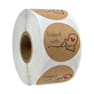 100-500pcs Round Natural Kraft Sticker Seal Labes Hand Made With Love Sticker Paper Scrapbooking Stationery Sticker (ONLINE ORDER ONLY)