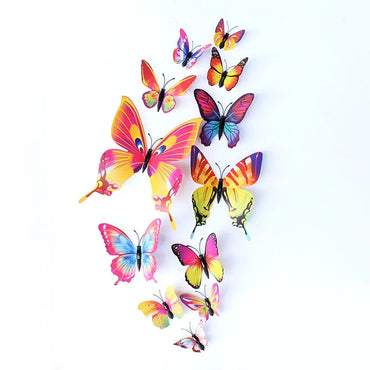 3D Butterfly Wall Stickers Set - 12 Pcs, Mixed Colors, Home Decor, Fridge Magnets, Wedding Decoration (ONLINE ORDER ONLY)