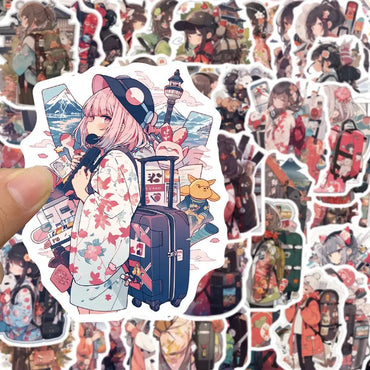 10/50pcs Japan Kimono Anime Girls Stickers Aesthetic Decals Waterproof Decorative Stationery Phone Diary Kawaii DIY Sticker (ONLINE ORDER ONLY)