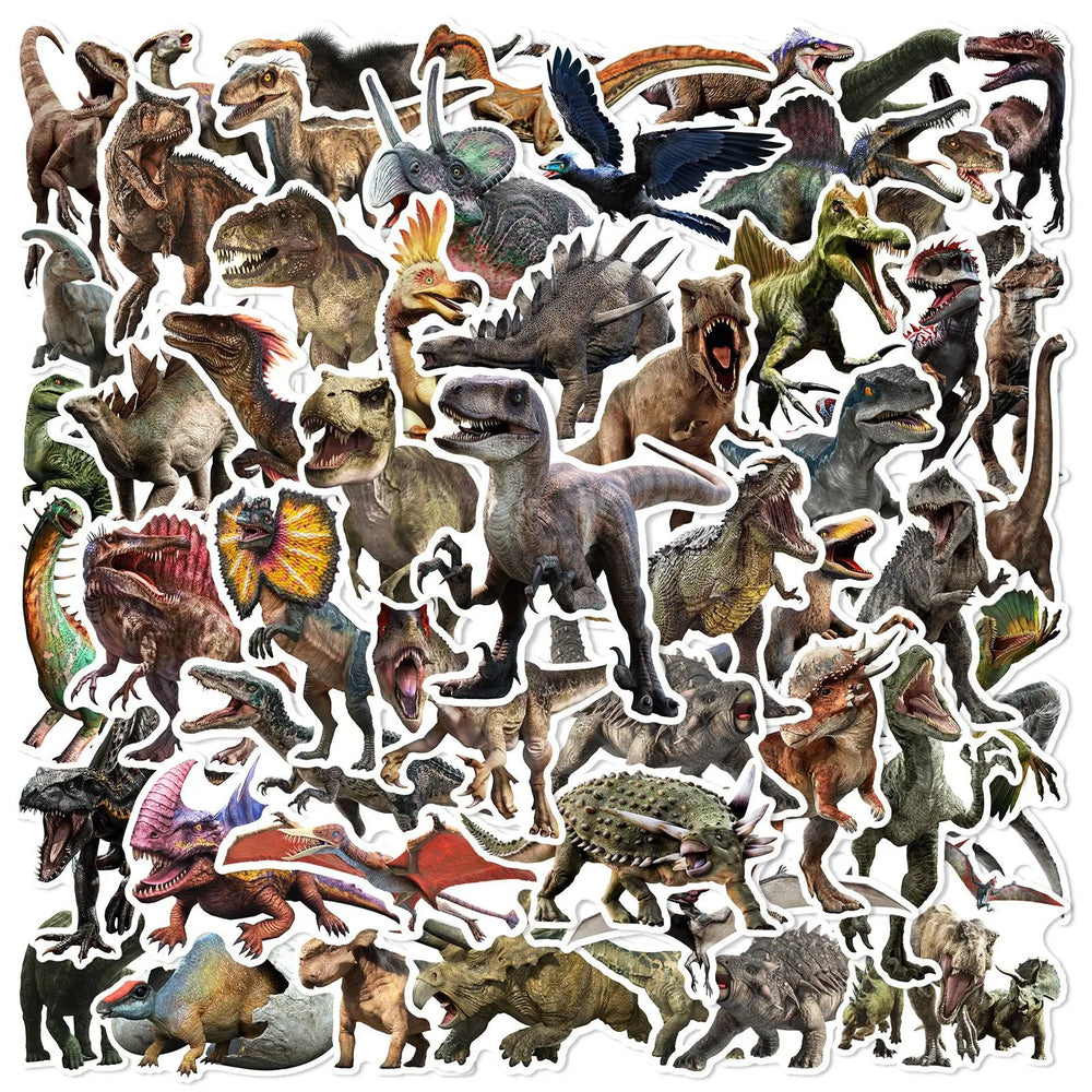 Jurassic Dinosaur Stickers 10/25/50pcs for Luggage, Laptop, Phone, Water Bottle, Skateboard (Online Order Only)