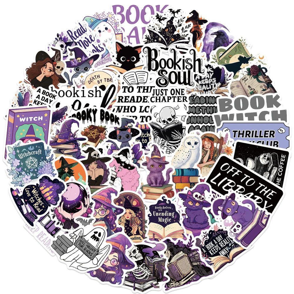 Bookish Graffiti Stickers Pack: 10/30/50pcs for Suitcase, Skateboard, Laptop, Luggage, Phone (ONLINE ORDER ONLY)
