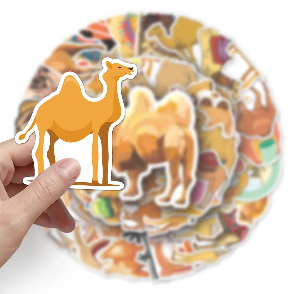 50Pcs Camel Cartoon Waterproof Vinyl Stickers for Skateboard Snowboard (ONLINE ORDER ONLY)