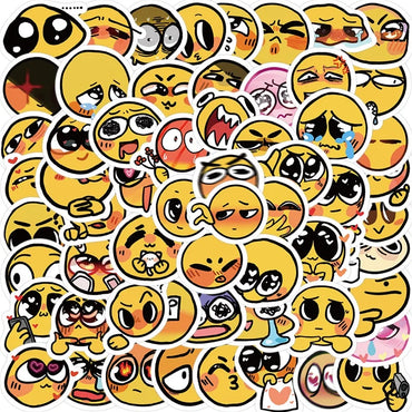 10/30/60PCS Cute Mood Yellow Sticker Aesthetic Korean Stationery Children's PVC Decoration Scrapbooking School Supplies for Kids (ONLINE ORDER ONLY)
