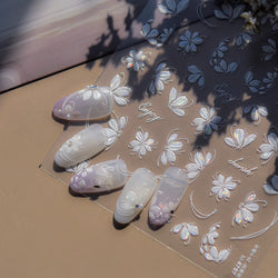 Shiny Cherokee Rose Golden Cherry Blossom Cherish Enjoy Flower Line Petal Delicate Self Adhesive Nail Art Sticker Manicure Decal (ONLINE ORDER ONLY)
