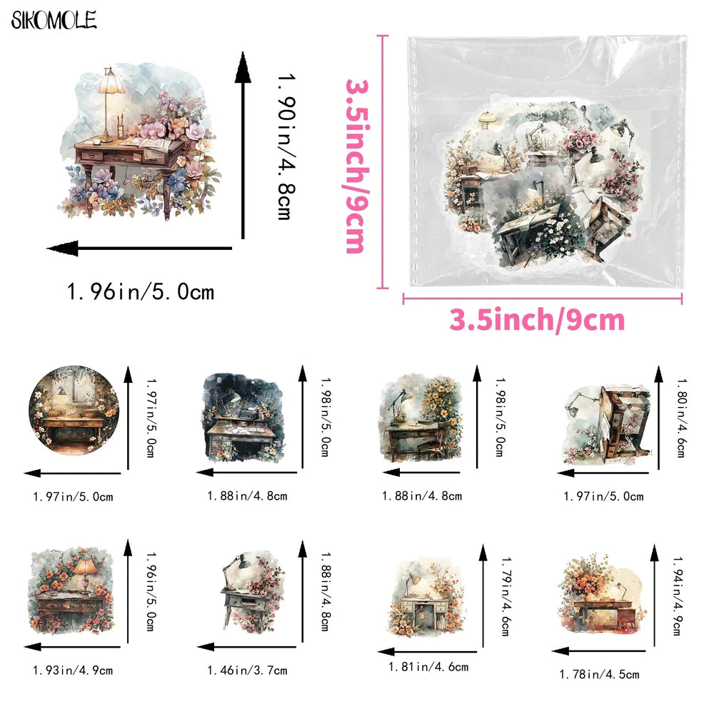 50PCS Retro Flower Laser PET Stickers for Laptops, Skateboards, DIY Decor (Online Order Only)