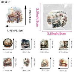 50PCS Retro Flower Laser PET Stickers for Laptops, Skateboards, DIY Decor (Online Order Only)