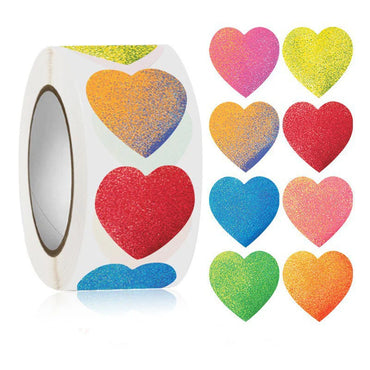 100-500pcs Color Valentine's Day Heart Sticker 1inch Birthday Party Gift Packaging Seal Sticker Baking Label (Online Order Only)