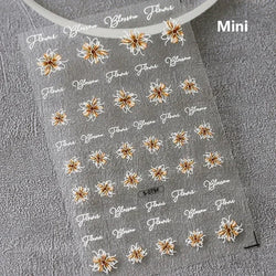 Autumn Fall Maple Leaves Ginkgo Leaf Osmanthus Chrysanthemums Rabbit Bunny Plant Flower Relief Nail Art Sticker Decoration Decal (ONLINE ORDER ONLY)