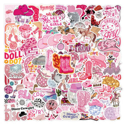 Pink Disco Cowgirl Stickers Pack - Fridge, Laptop, Luggage, Skateboard, Graffiti (Online Order Only)
