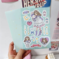 Cute Retro Comic Girl Stickers Diary Scrapbooking DIY Album Decoration Sticker Couple Aesthetic Kawaii Stationery Stick Label (ONLINE ORDER ONLY)