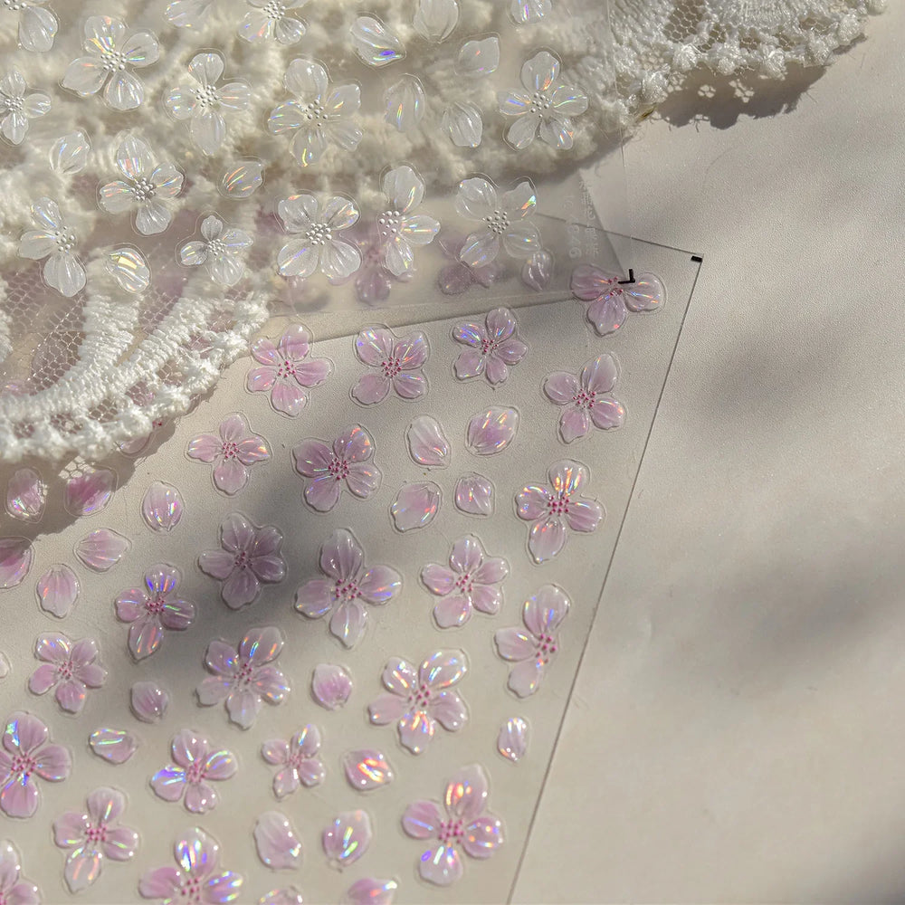 Vigour Crystal Flower Peach Blossom Garden Springtime Petal Self Adhesive Nail Art Stickers Chic Jelly Rhinestone Manicure Decal (ONLINE ORDER ONLY)