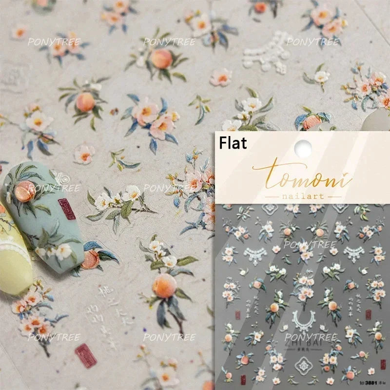 Carambola Grape Honey Peach Cherry Pineapple Pineapple Orange Apple Lemon Bromeliad Fruit Jelly Nail Art Sticker Manicure Decals (ONLINE ORDER ONLY)