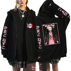 Demon Slayer Pattern Print Sweatshirt Harajuku Zipper Hoodie (ONLINE ORDER ONLY)