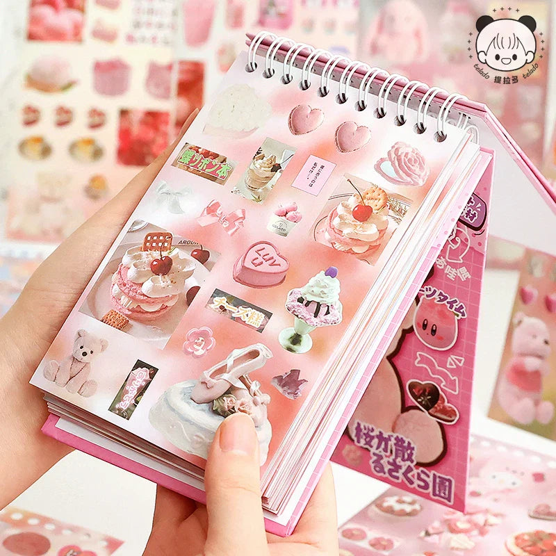 30sheets/book Y2K Retro Cute Bear Food Cut Film Sticker for Laptop Phone Camera Journal Scrapbook Kawaii Decoration Sticker Gift (ONLINE ORDER ONLY)