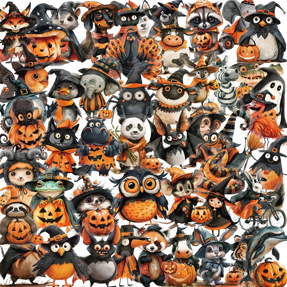 Retro Animal Graffiti Stickers - 10/30/50pcs for Laptop, Phone, Skateboard, Kids Toy Decor (Online Order Only)