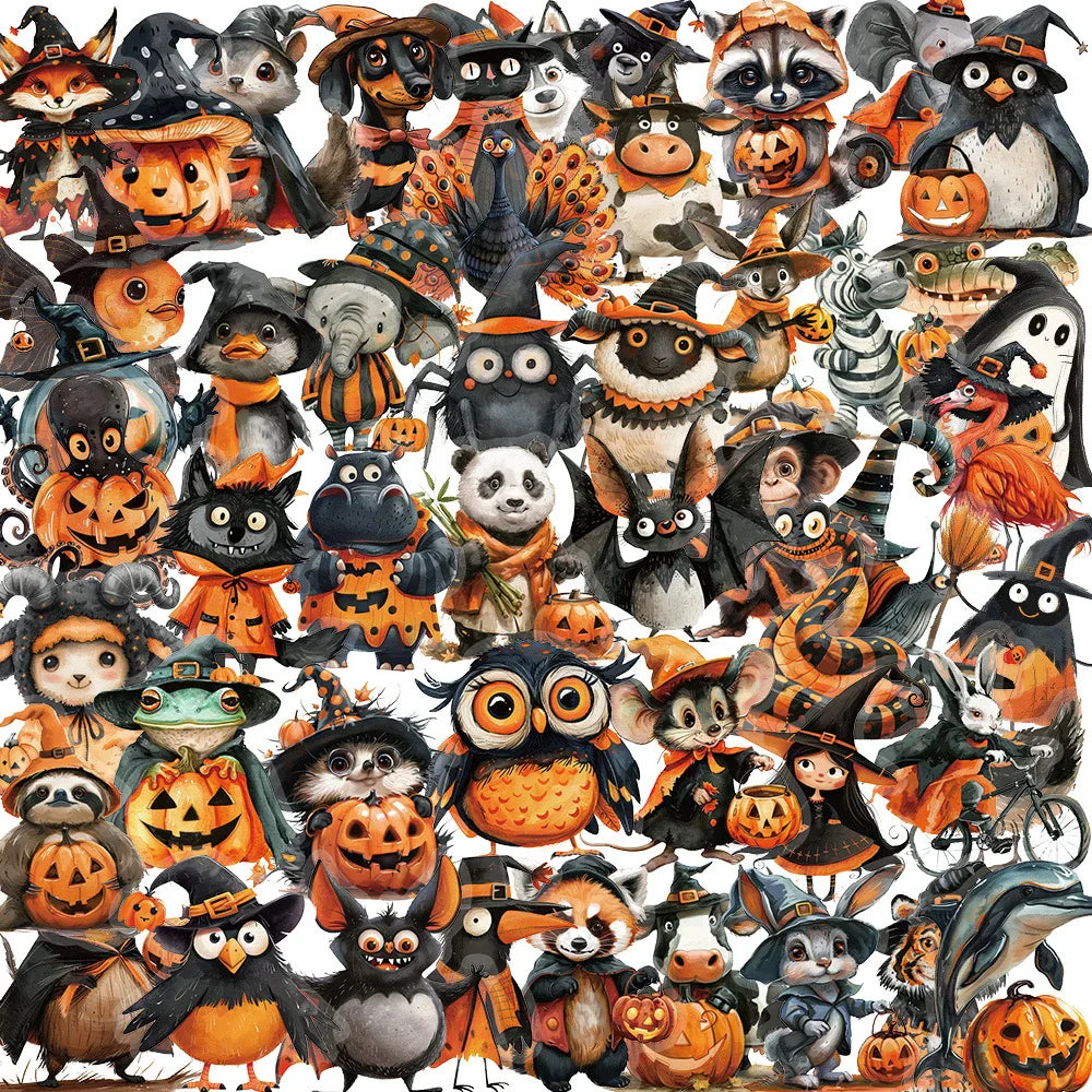 Retro Animal Graffiti Stickers - 10/30/50pcs for Laptop, Phone, Skateboard, Kids Toy Decor (Online Order Only)