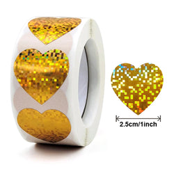 100-500pcs Heart Stickers for Envelopes Valentine's Day Sparkling Heart Stickers Decorative Love Stickers Holiday Decoration (Online Order Only)
