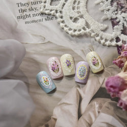 Retro European Flower Frame Gypsophila Bouquet Garden Charming Tulip Lavender Daisy Delicate Nail Art Stickers Manicure Decals (ONLINE ORDER ONLY)