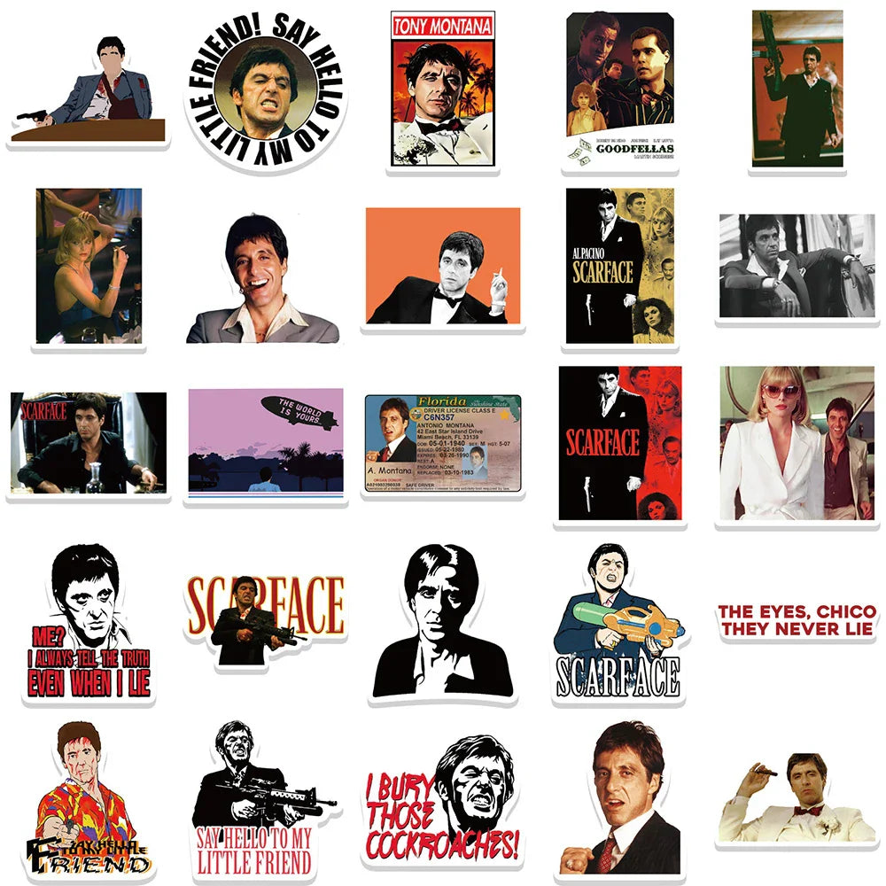 10/30/50pcs Movie Scarface Tony Montana The World Is Yours Sticker Packs (Online Order Only)