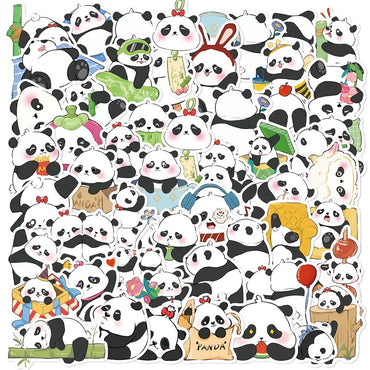 10/30/50PCS Kawaii Panda PVC Sticker Aesthetic Sticky DIY Colorful Decoration Scrapbooking Hand Accounting Supplies for Kids (ONLINE ORDER ONLY)