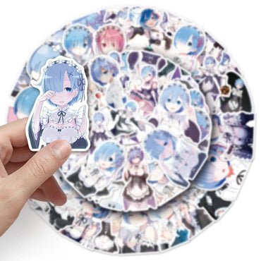10/30/51PCS Re:Life in a different world from zero Stickers Rem Cartoon Sticker Laptop Phone Guitar Car Bike Skateboard Decals (Online Order Only)