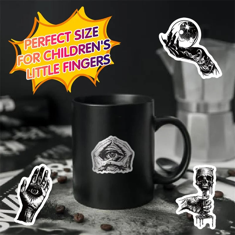 10/30/50PCS Kawaii Exaggerated Gothic Sticky PVC Sticker Aesthetic DIY Decoration Scrapbooking Hand Accounting Supplies for Kids (ONLINE ORDER ONLY)