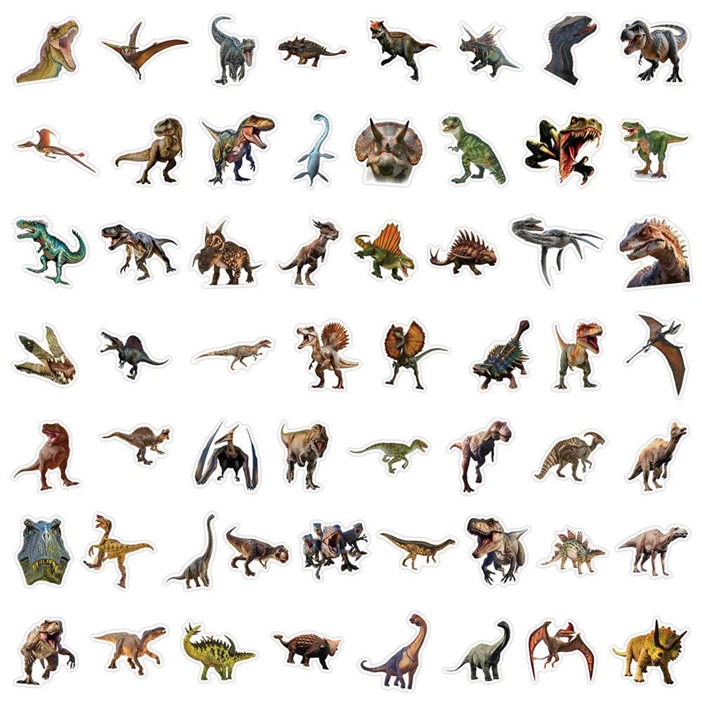 10/30/50/110PCS Jurassic Dinosaur Stickers Cool Realistic Animal Decoration DIY Kids Toys Laptop Phone Guitar Car Bike Sticker (ONLINE ORDER ONLY)