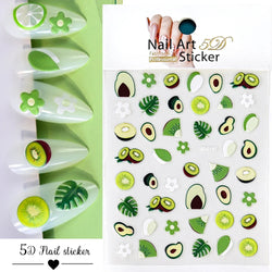 1Pc Sweet Cute Fresh Red Cherry Pattern Nail Stickers Self Adhesive Fruit Design Decals Women & Girls Homemade Manicure Supplies (ONLINE ORDER ONLY)