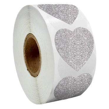 100-300pcs Diamond frosted shiny sticker heart shape labels for package wedding decoration thank you sticker stationery supply (ONLINE ORDER ONLY)