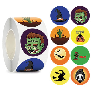 100-500pcs Halloween Stickers 1inch Self Adhesive Label Paper Candy Bags Stickers Package Seal Gift Packaging Sealing Crafts (Online Order Only)