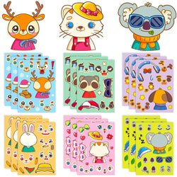 Cute Animal Face Puzzle Stickers - Cat & Elephant Jigsaw for Kids (ONLINE ORDER ONLY)