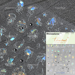 Pink Star Oceanic Shell Starfish Conch Bowknot Embossment Shiny Delicate 5D Chic Self Adhesive Nail Art Stickers Manicure Decals (Online Order Only)
