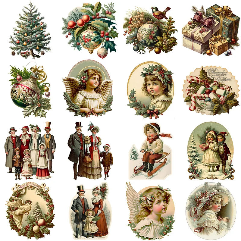 36pcs/bag New Year and Christmas series stickers and scrapbooks DIY Happy Project collage decoration (ONLINE ORDER ONLY)