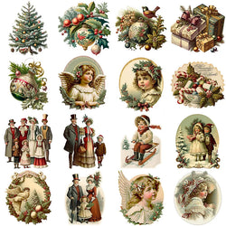 36pcs/bag New Year and Christmas series stickers and scrapbooks DIY Happy Project collage decoration (ONLINE ORDER ONLY)