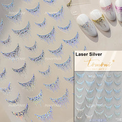 Golden Ink Brush Hot Stamping Irregular Lines Texture Sensation Moon Advanced Feeling Adhesive Nail Art Sticker Manicure Decals (Online Order Only)