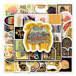 50Pcs Yellow Cartoon Waterproof Vinyl Stickers for Skateboard Snowboard (ONLINE ORDER ONLY)