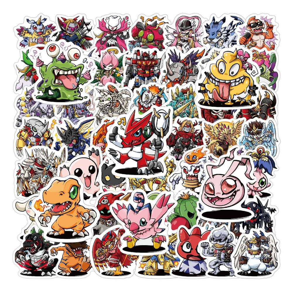 10/30/55PCS Digimon Cartoon Stickers Kids Toys Sticker Scrapbook Luggage Laptop Guitar Car Bike Skateboard Japan Anime Decals (ONLINE ORDER ONLY)