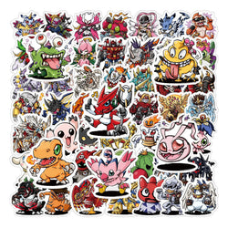 10/30/55PCS Digimon Cartoon Stickers Kids Toys Sticker Scrapbook Luggage Laptop Guitar Car Bike Skateboard Japan Anime Decals (ONLINE ORDER ONLY)