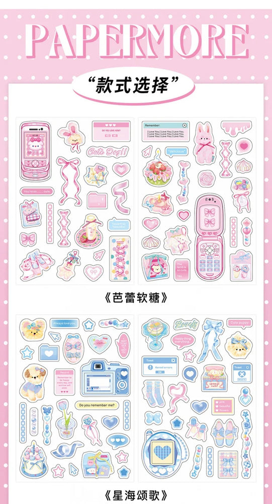 2Pcs/lot Girl Feelings Series Stickers Cute Sticker Scrapbooking Decorative Sticker Photo Album DIY Diary Stick Label Stationery (ONLINE ORDER ONLY)