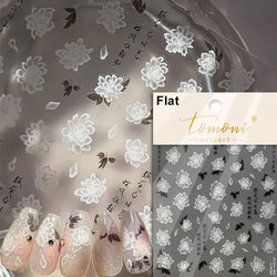 Hummingbird Iris Butterfly Peony Rose Tulip Daisy Lily Flowers Morning Glory Pearl Rhinestones Nail Art Sticker Decoration Decal (ONLINE ORDER ONLY)