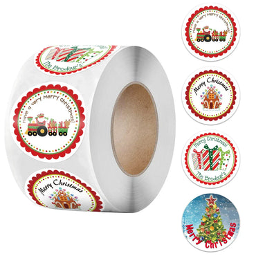 100-500pcs 4 Designs 1 Inch Christmas Theme Seal Labels Stickers For DIY Gift Baking Package Envelope Stationery Decoration (Online Order Only)