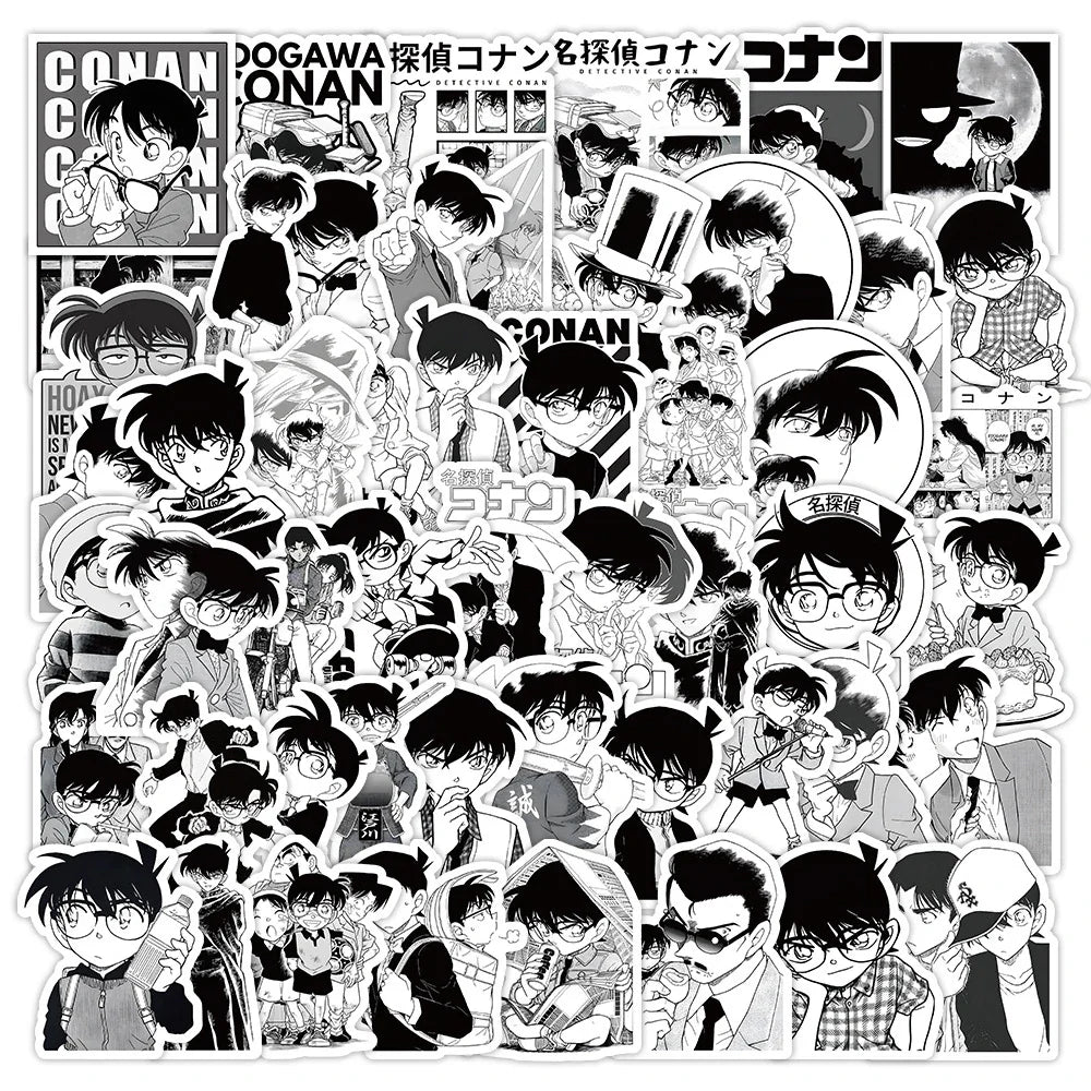 Detective Conan Anime Stickers - 10/30/60PCS Waterproof for Skateboard, Laptop, Phone, Car (Online Order Only)